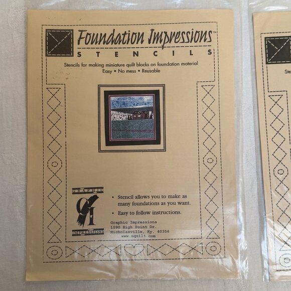 Mini Quilt Patterns Foundation Impressions Stencils Reusable Lot 2 - Picture 3 of 6
